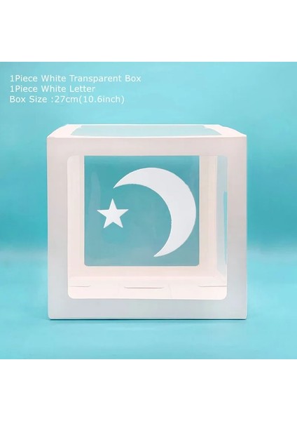 N Eid Mubarak Şeffaf Kutu Mektup Balon Kutusu Ramazan Kareem Bebek Duş Müslüman Islam Parti Dekor Ramazan Dekorasyon Ev Için (Yurt Dışından) indirimleri