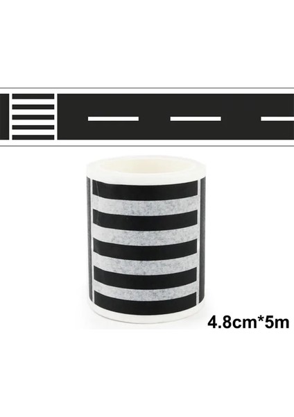 Stil 2 4.8 cm x 5 M Yol Etiket Ruloları Dıy Trafik Işareti Tren Ray Modeli Çocuklar Için Hediye Yarış Tema Parti Tekerlekler Doğum Günü Süslemeleri (Yurt Dışından)