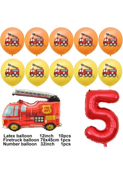 1 Takım 12 Adet Itfaiyeci Sam Doğum Günü Süslemeleri Yangın Balonları Çocuklar Itfaiyeci Parti Malzemeleri Itfaiye Aracı Numarası Folyo Balon 3 4 5 6 (Yurt Dışından)