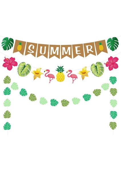2 Adet Keçe Süsleme 12 Adet Hawaii Aloha Tema Ananas Yengeç Kağıt Gözlük Maskesi Mutlu Tropikal Aloha Hawaii Yaz Doğum Günü Partisi Dekor Çocuklar Hediye (Yurt Dışından)
