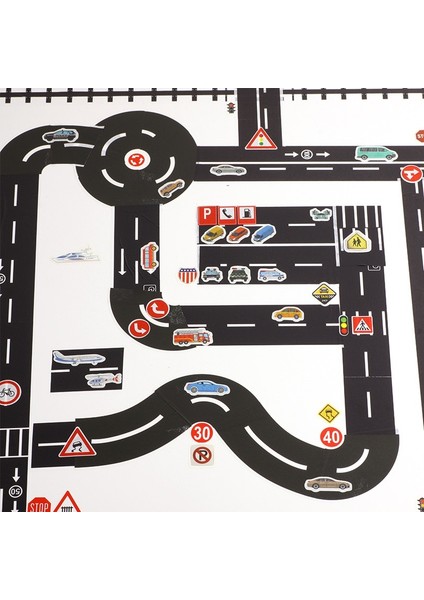 Stil 1 4.8 cm x 5 M Yol Etiket Ruloları Dıy Trafik Işareti Tren Ray Modeli Çocuklar Için Hediye Yarış Tema Parti Tekerlekler Doğum Günü Süslemeleri (Yurt Dışından)