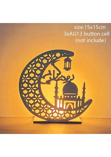 Süs-N7 USB Işletmek 3D Gece Lambası Eıd Mubarak Dekor Süsleme 2023 Islam Müslüman Ramazan Kareem Dekorasyon Ev Gurbang Eid Al Kurban Bayramı (Yurt Dışından)