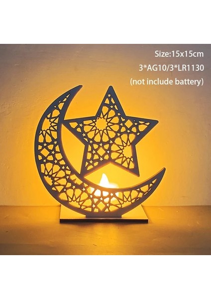 Style-1-11 Müslüman Ramazan Kareem Dekorasyon 2023 Mum LED Işıklar Eid Mubarak Ev Için Ramazan Bayramı Yardım Moubarak Dekor Parti Malzemeleri (Yurt Dışından)