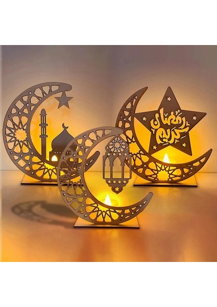 Style-1-11 Müslüman Ramazan Kareem Dekorasyon 2023 Mum LED Işıklar Eid Mubarak Ev Için Ramazan Bayramı Yardım Moubarak Dekor Parti Malzemeleri (Yurt Dışından)