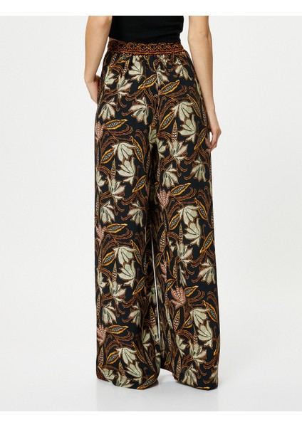 Bol Paça Pantolon Etnik Desenli Cepli Yüksek Bel fırsatları