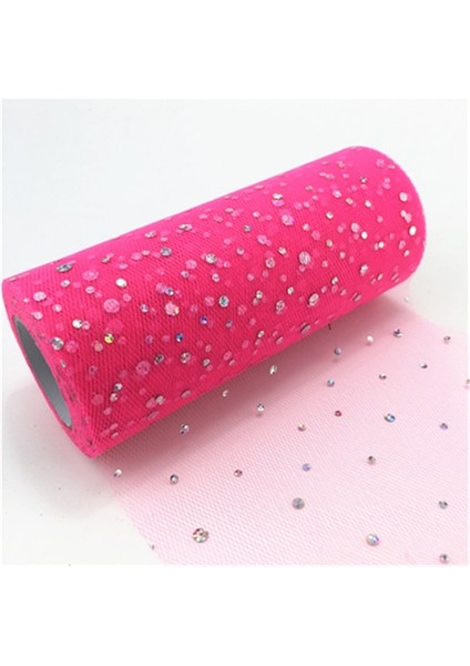 Koyu Pembe Glitter Pul Tül Rulo 15 cm 10 Metre Tutu Kumaş Düğün Dekorasyon Organze Tutu Etek Lazer Tül Rulo Dıy Zanaat Malzemeleri (Yurt Dışından)