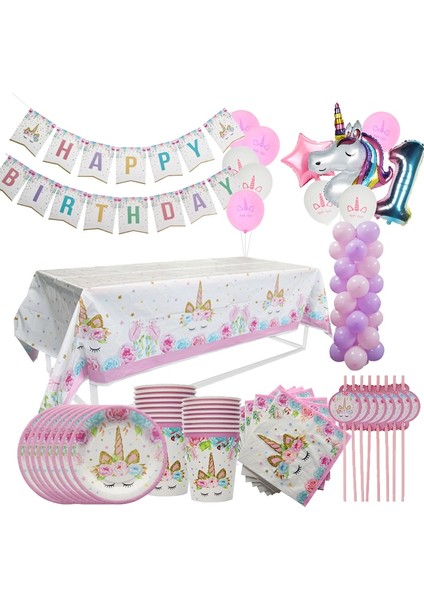 11 Adet Balon 5 Peri Unicorn Deco Kız Doğum Günü Partisi 1 2 3 Yaş Parti Sofra Bir Yaşındaki Bebek Duş Dekorasyonu Unicornio Doğum Günü Malzemeleri (Yurt Dışından)