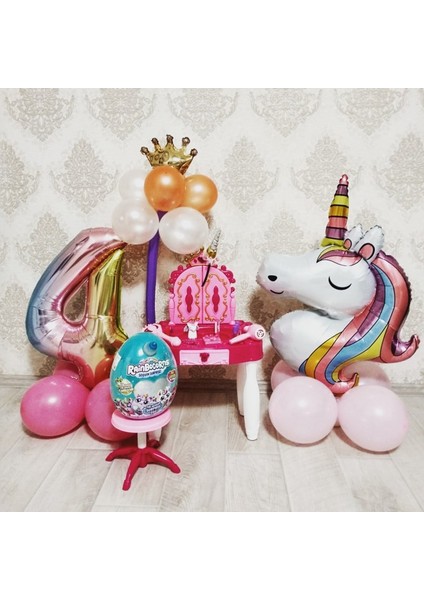 11 Adet Balon 5 Peri Unicorn Deco Kız Doğum Günü Partisi 1 2 3 Yaş Parti Sofra Bir Yaşındaki Bebek Duş Dekorasyonu Unicornio Doğum Günü Malzemeleri (Yurt Dışından)