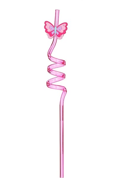 Q 8 Adet Kelebek Pipet Yeniden Kullanılabilir Kelebek Pipetler Doğum Günü Saman Bebek Duş Kız Kelebek Doğum Günü Partisi Malzemeleri (Yurt Dışından)
