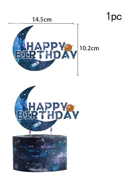 1 Adet Kek Topper Astronot Roket Tema Parti Kağıt Gözlük Dış Uzay Partisi Komik Dekoratif Renkli Gözlük Mutlu Doğum Günü Partisi Dekoru Çocuk Boy (Yurt Dışından)