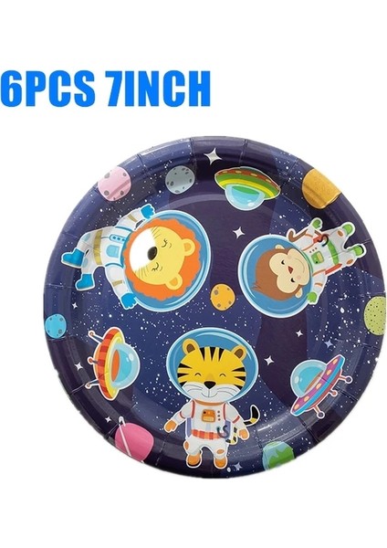 9 Adet Number8 Set Astronot Doğum Günü Partisi Süslemeleri Tek Kullanımlık Sofra Fincan Tabakları Kek Topper Dekor Boys Evren Dış Uzay Doğum Günü Teması (Yurt Dışından)