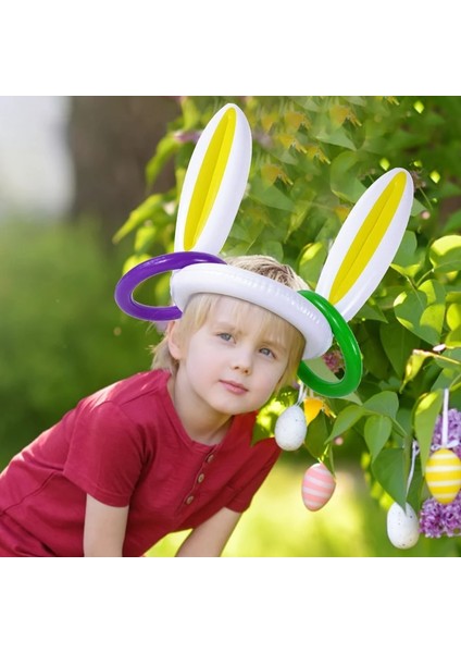 B04 Paskalya Oyunu Şişme Tavşan Kulak Şapka Yüzük Toss Paskalya Partisi Hediye Çocuklar Için Bunny Kulak Şekli Doğum Günü Partisi Açık Şişirilmiş Oyuncaklar (Yurt Dışından) indirimleri