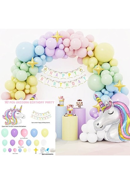 Balon Seti 2 Unicorn Doğum Günü Süslemeleri Unicorn Temalı Parti Süslemeleri Balonlar Garland Arch Kiti Bebek Gösterisi Için Düğün Parti Malzemeleri (Yurt Dışından)