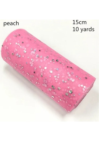 Şeftali Glitter Pul Tül Rulo 15 cm 10 Metre Tutu Kumaş Düğün Dekorasyon Organze Tutu Etek Lazer Tül Rulo Dıy Zanaat Malzemeleri (Yurt Dışından) fiyatları