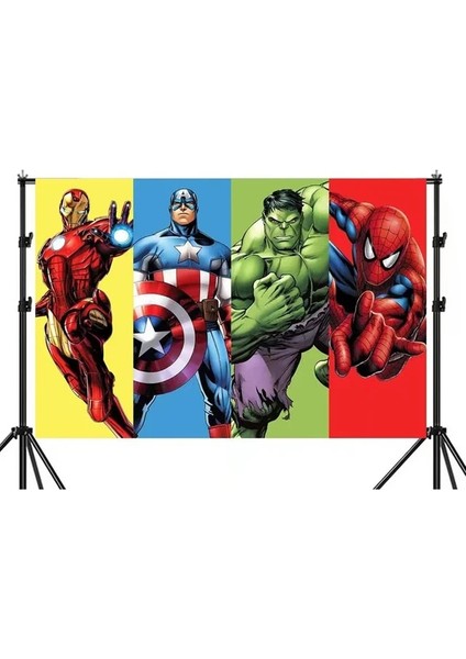 100X150 cm Süper Kahraman Parti Malzemeleri Avengers Temalı Kek Topper Tek Kullanımlık Sofra Masa Örtüsü Balon Boys Doğum Günü Partisi Dekorasyon (Yurt Dışından)