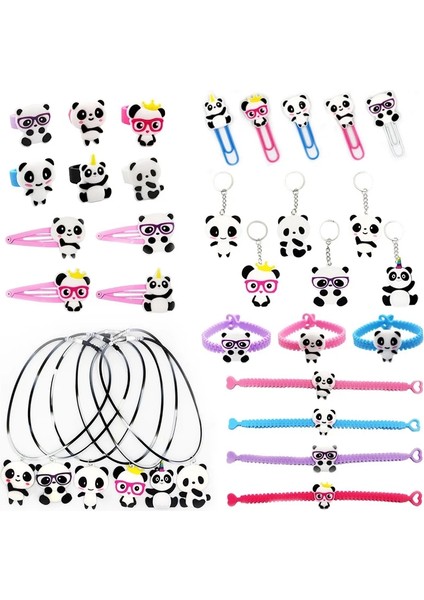 6 Adet Bilezik Karikatür Panda Parti Hediye Hayvan Kauçuk Bileklik Bileklik Anahtarlık Imleri Çocuklar Için Doğum Günü Partisi Dekorasyon Bebek Duş Şekeri (Yurt Dışından)