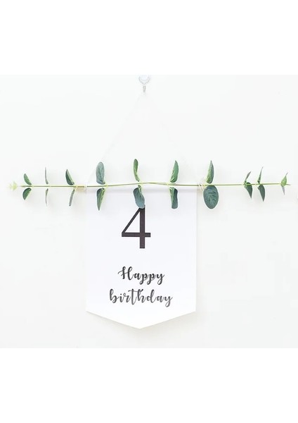 4th 1 Takım 1-9th Doğum Günü Partisi Süslemeleri Kraft Doğum Günü Bunting Garlands Mutlu Doğum Günü Dekorasyon Ilk Doğum Günü Kız Erkek Partisi (Yurt Dışından)