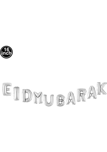 Balon Afiş Ramazan Eid Mubarak Siyah Altın Süslemeleri Balon Ramazan Sofra Askı Süsleri Banner Eid Parti Tatil Evi Süslemeleri (Yurt Dışından)