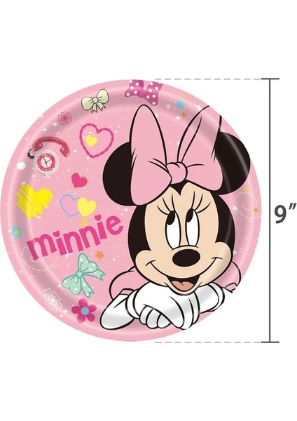 9 Inç 10 Adet Plaka Disney Minnie Mouse Doğum Günü Partisi Malzemeleri Sofra Masa Örtüsü Bardak Plaka Hediye Keseleri Bebek Kızlar Için Mini Bebek Duş Dekorasyonu (Yurt Dışından)