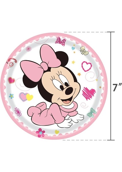 9 Inç 10 Adet Plaka Disney Minnie Mouse Doğum Günü Partisi Malzemeleri Sofra Masa Örtüsü Bardak Plaka Hediye Keseleri Bebek Kızlar Için Mini Bebek Duş Dekorasyonu (Yurt Dışından)