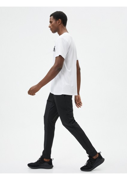 Jogger Spor Eşofman Altı Dikiş Detaylı Beli Bağcıklı Cepli