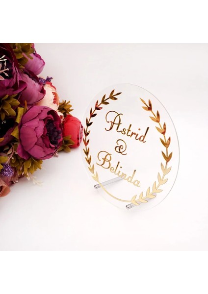 C534-ALTIN Ayna 20 cm Farklı Stil Özel Düğün Işaretleri Adı Tarih Akrilik Ayna Çerçevesi Kelime Işareti Parti Dekoru Tırnak Favor Hediye Yuvarlak Kalp (Yurt Dışından) indirimleri