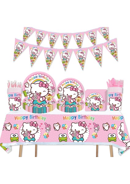 1 Adet Arka Plan Hello Kitty Tema Bebek Duş Kız Parti Malzemeleri Kağıt Bardak Tabak Masa Örtüsü Çocuklar Doğum Günü Partisi Banner Düğün Dekor Balonlar (Yurt Dışından)
