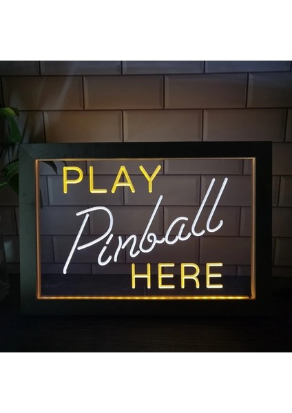 Beyaz ve Sarı 23X17 cm Langırt Odası Burada Oyna Oyunu Man Cave Bar Çift Renkli LED Neon Burcu Fotoğraf Çerçevesi Yatak Odası Masası 3D Gece Lambası (Yurt Dışından)