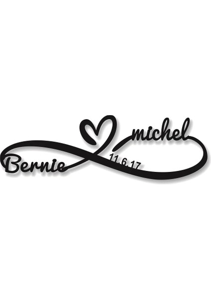 Siyah 25CM Genişlik Kişiselleştirilmiş Metal Sonsuzluk Burcu Sonsuzluk Adı Işareti Özel Metal Burcu Yıldönümü Hediyesi Yeni Nişanlı Hediye Eve Taşınma Hediyesi (Yurt Dışından)