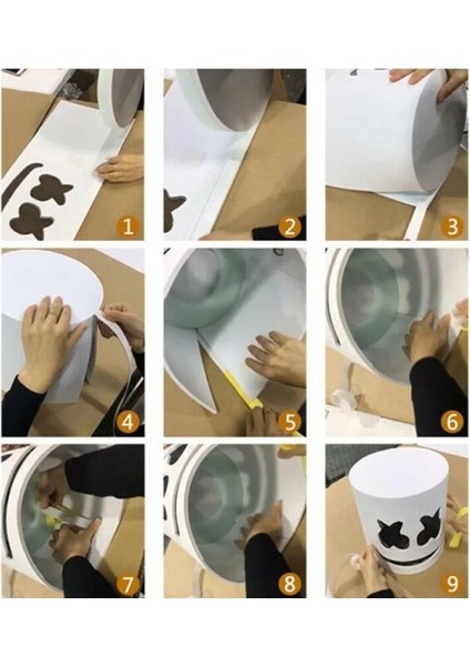 LED Dj Aydınlık Baş Maskesi Gerçekçi Marshmello Maskesi Nefes Kask Maskesi Dayanıklı Karnaval Festivali Cadılar Bayramı Partisi Sahne Cosplay (Yurt Dışından) modelleri