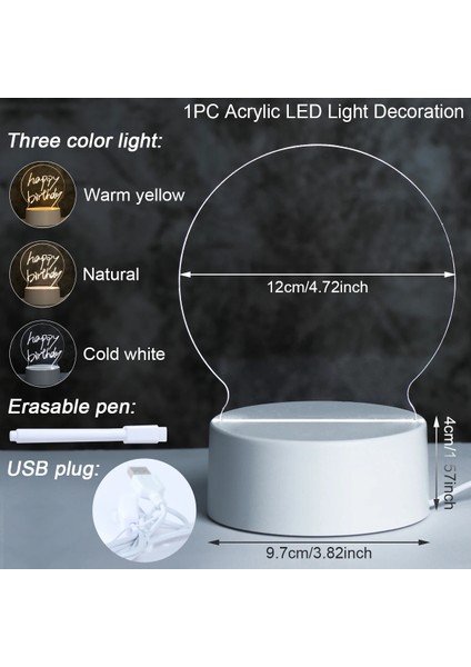 D 7 Renk USB Düğmesi Dıy Parti Burcu Mutlu Doğum Günü LED Neon Özel Burcu Ev Dekorasyon Elektronik Kalem El Yazısı Not Panosu USB Gece Işığı Lambası (Yurt Dışından) indirimleri