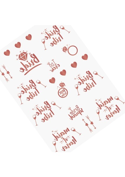 10 Adet Altın Confetti2 Gül Altın Etiket Gelin Düğün Bekarlığa Veda Partisi Dekoru Ekibi Gelin Nedime Hediye Geçici Dövme Etiket Gelin Duş (Yurt Dışından)