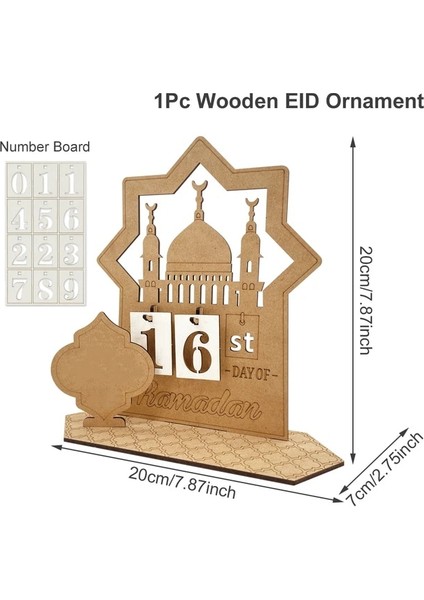 Stil 6 Ramazan Geri Sayım Takvimi Ahşap Eid Mubarak Süs Kareem Ramazan Dekorasyon 2023 Ev Islam Müslüman Parti Dekor Hediyeler (Yurt Dışından)