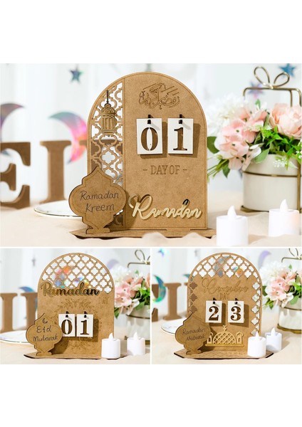 Stil 6 Ramazan Geri Sayım Takvimi Ahşap Eid Mubarak Süs Kareem Ramazan Dekorasyon 2023 Ev Islam Müslüman Parti Dekor Hediyeler (Yurt Dışından) fiyatları