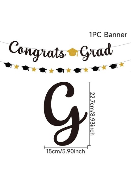 Banner 8 Tebrik Mezunlar Süslemeleri 2023 Sınıfı Mezuniyet Dekor Banner Bachelor's Cap Kapı Perdesi Gözlük Grad Parti Malzemeleri (Yurt Dışından) fiyatları
