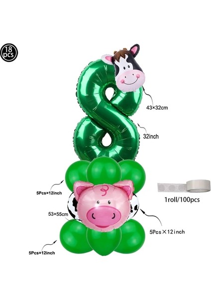 Ben 1 Adet Çiftlik Hayvanları Süt Ineği Domuz Folyo Balon Pembe Domuz Şekilli Folyo Balon Bebek Duş Için Çiftlik Hayvanları Tema Doğum Günü Partisi Dekoru (Yurt Dışından)