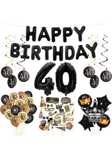 10 Adet 40 Yıl Doğum Günü Partisi Numarası Balonlar Fotoğraf Kabini Sahne Gözlük Yetişkin Erkek Kadın 40TH Mutlu Doğum Günü Yıldönümü Dekor Malzemeleri (Yurt Dışından) modelleri