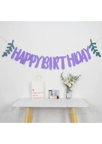 Yaprak Menekşe 1 Takım 1-9th Doğum Günü Partisi Süslemeleri Kraft Doğum Günü Bunting Garlands Mutlu Doğum Günü Dekorasyon Ilk Doğum Günü Kız Erkek Partisi (Yurt Dışından) fiyatları
