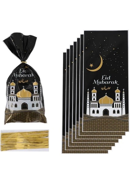 50 Adet Hediye Keseleri Ramazan Süslemeleri Altın Eid Mubarak Asılı Afiş Kağıt Tabak Bardak Ramazan Kareem Kurban Bayramı Islam Hac Parti Malzemeleri (Yurt Dışından)