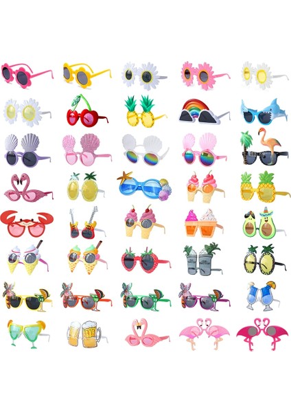 36 Hawaii Plaj Partisi Pembe Flamingo Parti Tropikal Süslemeleri Komik Gözlük Ananas Güneş Gözlüğü Yaz Luau Hawaii Parti Etkinliği (Yurt Dışından) modelleri