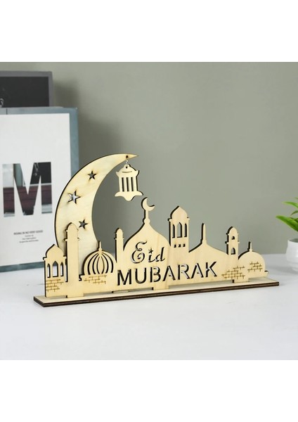 3 M Eid Mubarak Ahşap Süs Ramazan Ay Yıldız Mektup Masa Dekorasyon Ev Islam Müslüman Kolye Eid Al Adha Parti Malzemeleri (Yurt Dışından) indirimleri