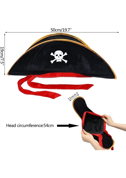 1 Adet Şapka Cadılar Bayramı Korsan Şapkası Kap Dekorasyon Çocuklar Yetişkin Cadılar Bayramı Masquerade Kaptan Cosplay Kostüm Sahne Korsan Tema Doğum Günü Partisi (Yurt Dışından)