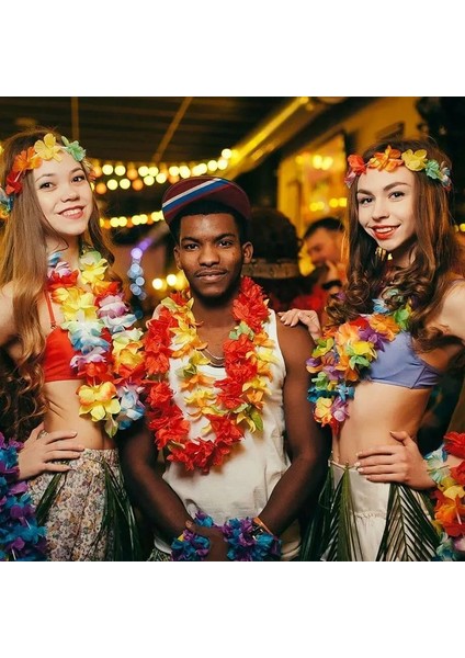Set B-52 Adet 40-100 Adet Hawaii Parti Yapay Çiçekler Leis Garland Kolye Kafa Bandı Garlands Plaj Tropikal Parti Malzemeleri Düğün Dekor (Yurt Dışından)