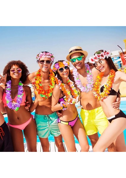 Set B-52 Adet 40-100 Adet Hawaii Parti Yapay Çiçekler Leis Garland Kolye Kafa Bandı Garlands Plaj Tropikal Parti Malzemeleri Düğün Dekor (Yurt Dışından)