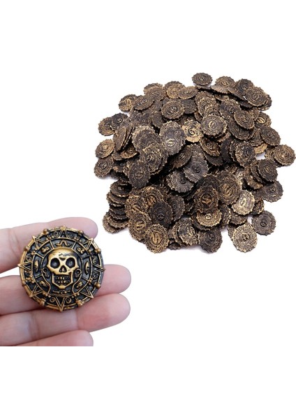 Bakır 3.5x3.7 cm 10 Adet Cadılar Bayramı Plastik Sahte Korsan Para Çocuklar Doğum Günü Partisi Dekorasyon Hazine Parti Malzemeleri Hediye Çocuklar Favor Çocuk Oyuncakları (Yurt Dışından) fırsatları