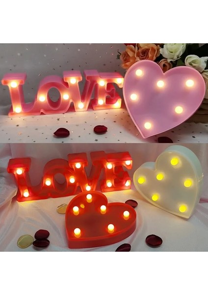 Q Aşk Kalp LED Mektup Lamba Düğün Romantik Kırmızı Pembe Gece Lambası Süs Doğum Günü Noel Ev Dekorasyon Sevgililer Günü Hediyesi (Yurt Dışından) fiyatları