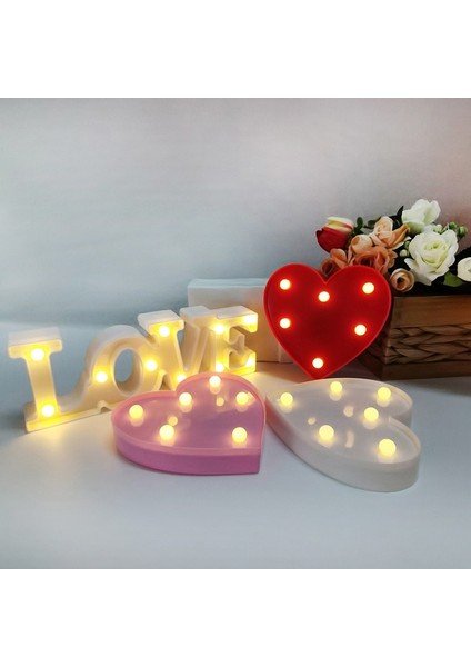 Q Aşk Kalp LED Mektup Lamba Düğün Romantik Kırmızı Pembe Gece Lambası Süs Doğum Günü Noel Ev Dekorasyon Sevgililer Günü Hediyesi (Yurt Dışından) fırsatları