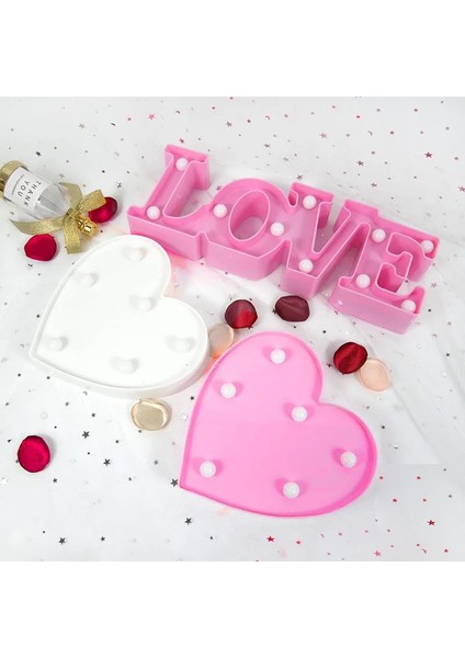 Q Aşk Kalp LED Mektup Lamba Düğün Romantik Kırmızı Pembe Gece Lambası Süs Doğum Günü Noel Ev Dekorasyon Sevgililer Günü Hediyesi (Yurt Dışından) indirimleri