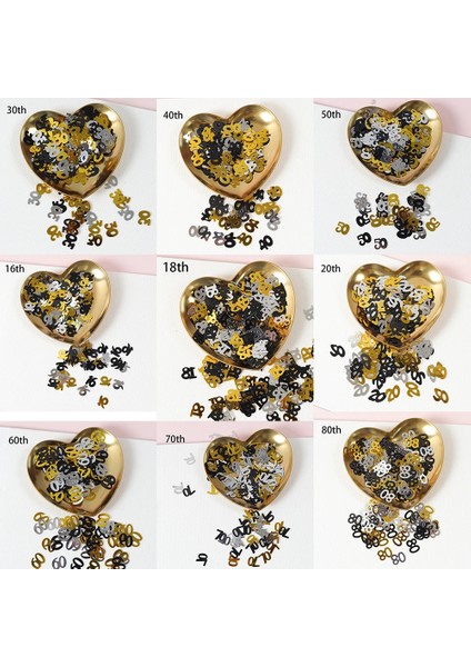40TH 15G Mini Numarası 16TH 18TH 21TH Yaşında Mutlu Doğum Günü Konfeti Dijital 20/30/40/50/60 Masa Payet Dağılım Parti Dekorasyon (Yurt Dışından)