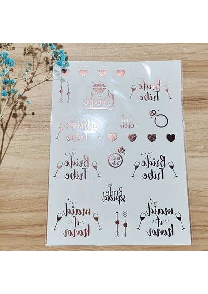 10 Adet Btb Konfeti Gül Altın Etiket Gelin Düğün Bekarlığa Veda Partisi Dekoru Ekibi Gelin Nedime Hediye Geçici Dövme Etiket Gelin Duş (Yurt Dışından) fırsatları
